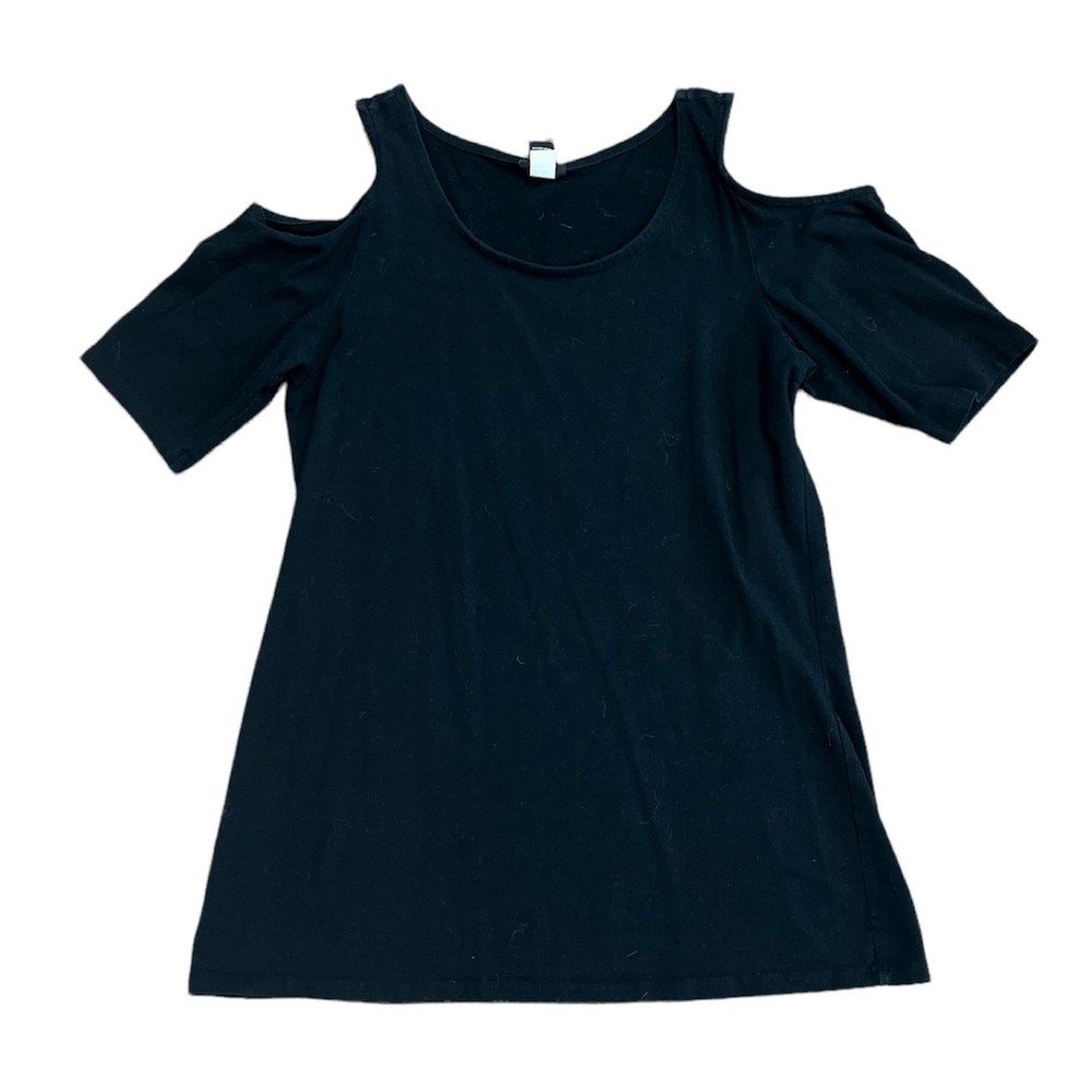 Torrid Black Cold Shoulder Casual T-shirt Top 1X
